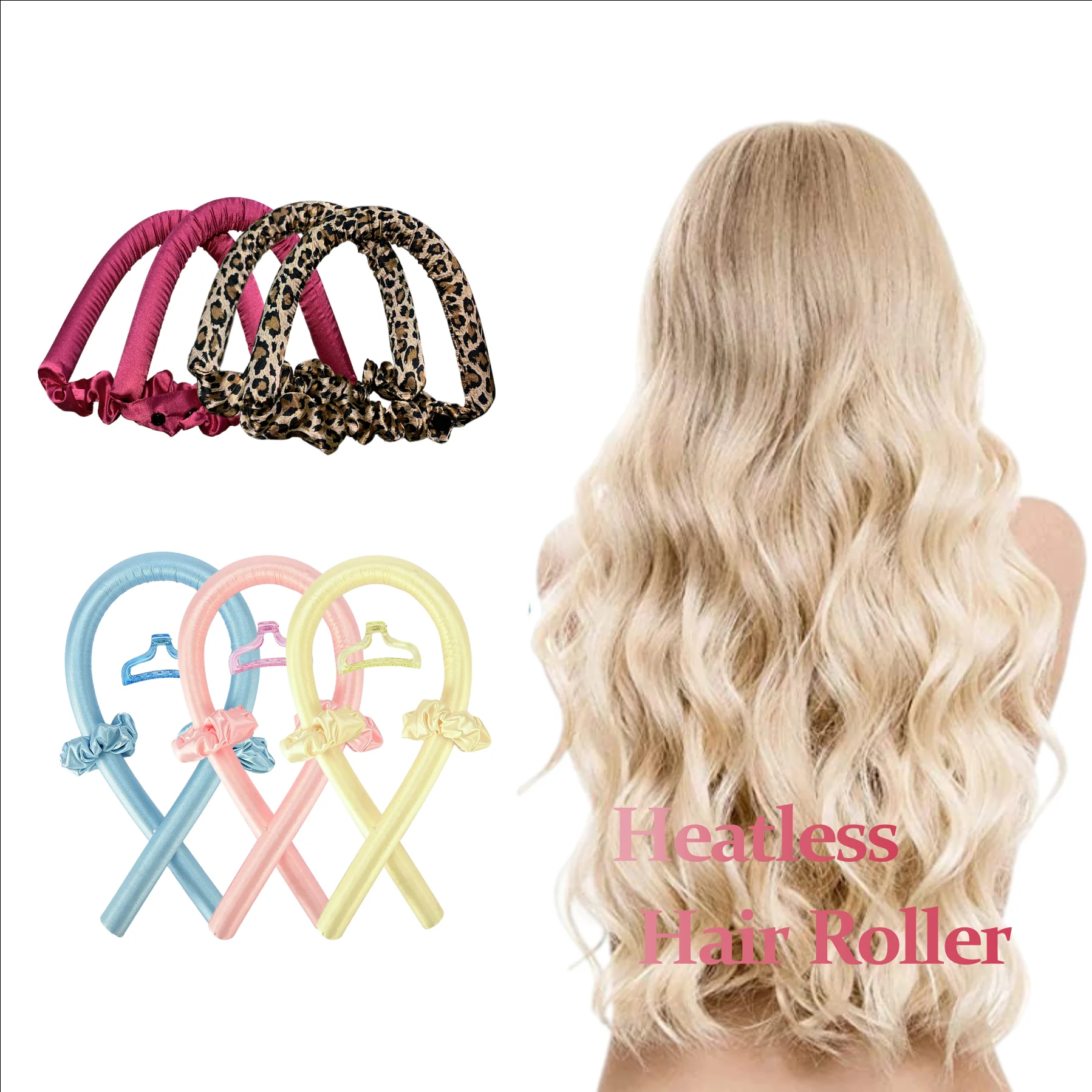 
Amazon hot sale Overnight flexible hair curling ribbon kit hair heatless hair curl silk 