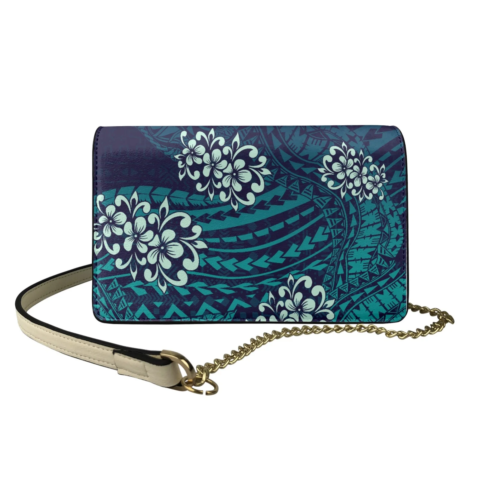 Samoa polynesian Top Quality High Quality Creative single shoulder crossbody bag women long wallet PU leather mobile phone bag