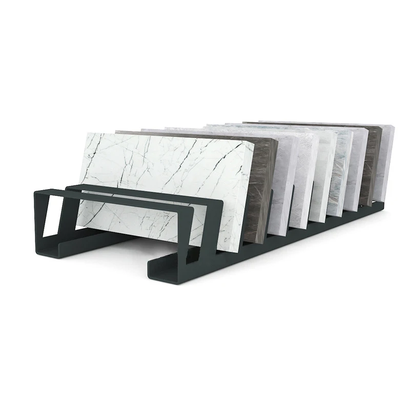 Kainice New Design ceramic porcelain with metal stand Simple type tile stone sample display rack for showroom