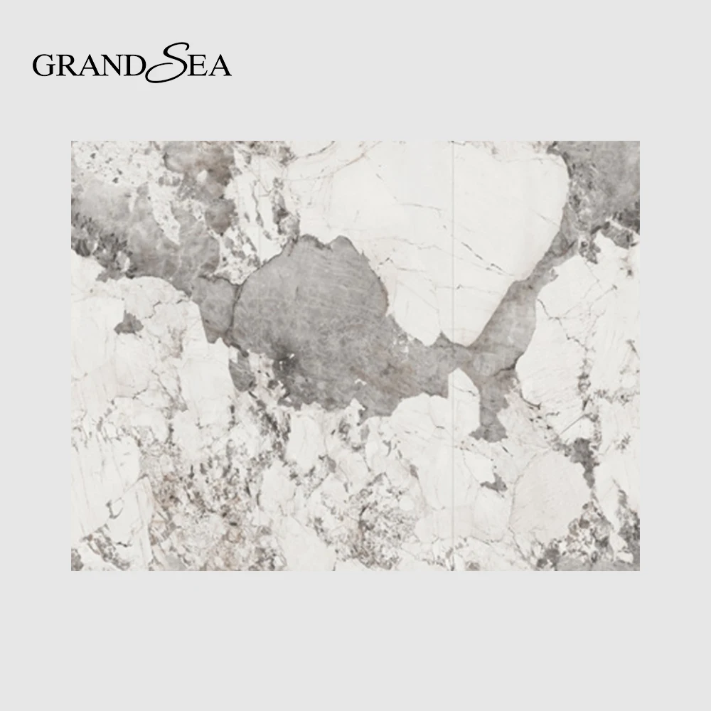 Porcelain Calacatta Glazed Textured Marble Slabs Shower Wall Kitchen Countertops Artificial Quartz Stone Slabs for Stairs