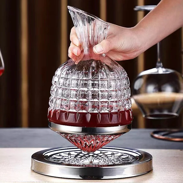 Manufacturer Wholesale Luxury Rotary Wine Champagne Whisky Dispenser Portable Wine Dispenser Decanter