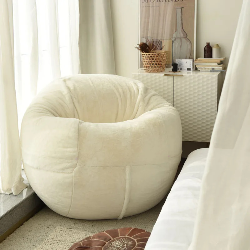 Skin Friendly BeanBag Bed 5 FT Giant Soft Faux Fur Foam Filled Beanbag Sofa Bedroom Chair For Adult Kid Living Room Furniture
