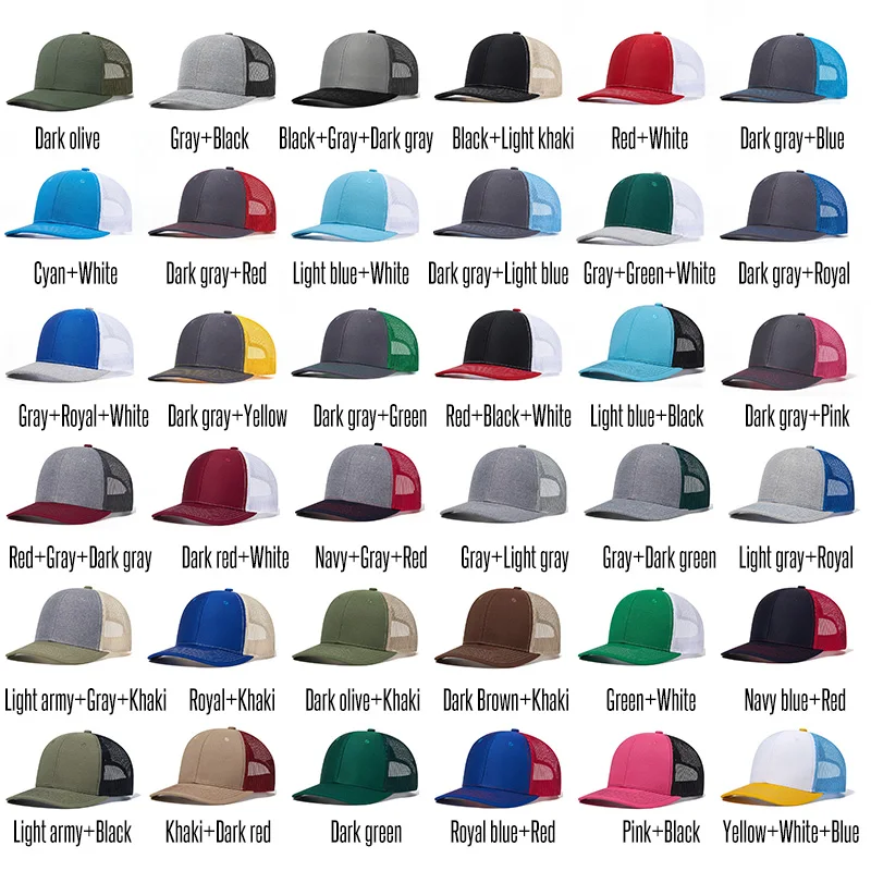 Оптовая продажа чистая сетчатая задняя бейсболка Gorras Personalizadas вышивка на заказ 3D логотип Richardson 112 стиль шляпы для Дальнобойщика