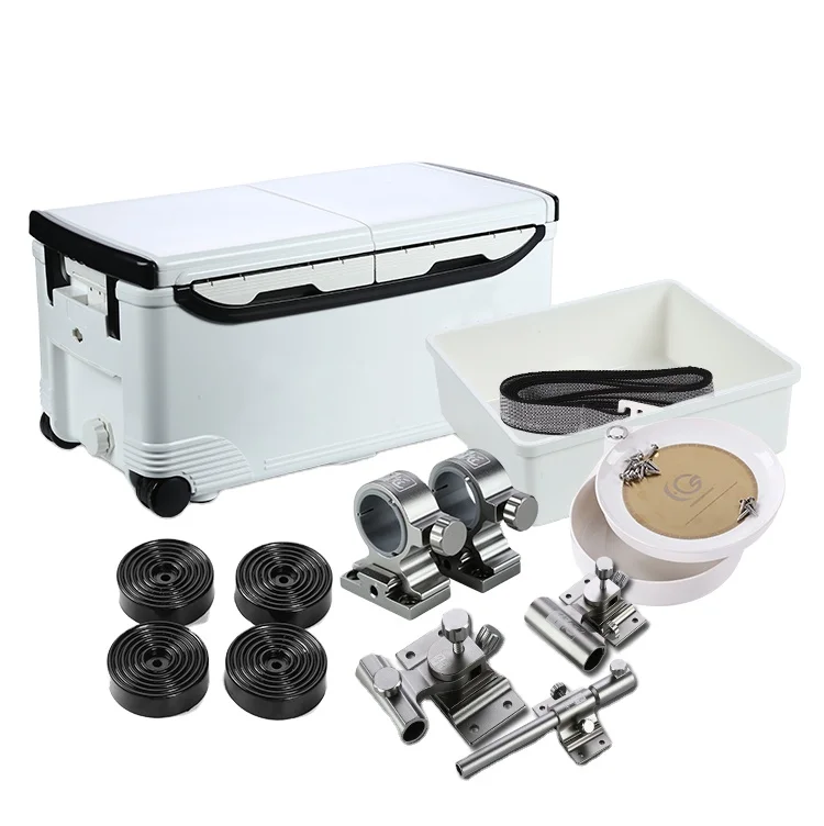 Wholesale Dropshipping Custom 42L Big Storage Plastic Multifunction Double Open Fishing Cool Box Fish Ice Box