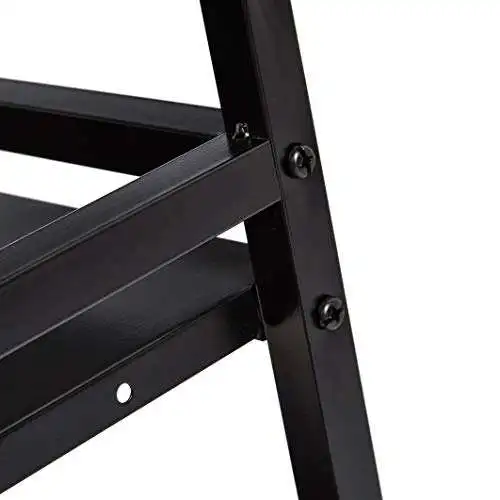 Basics 3-Tier Detachable Black Metal Rolling Cart Kitchen Storage Trolley on Wheels