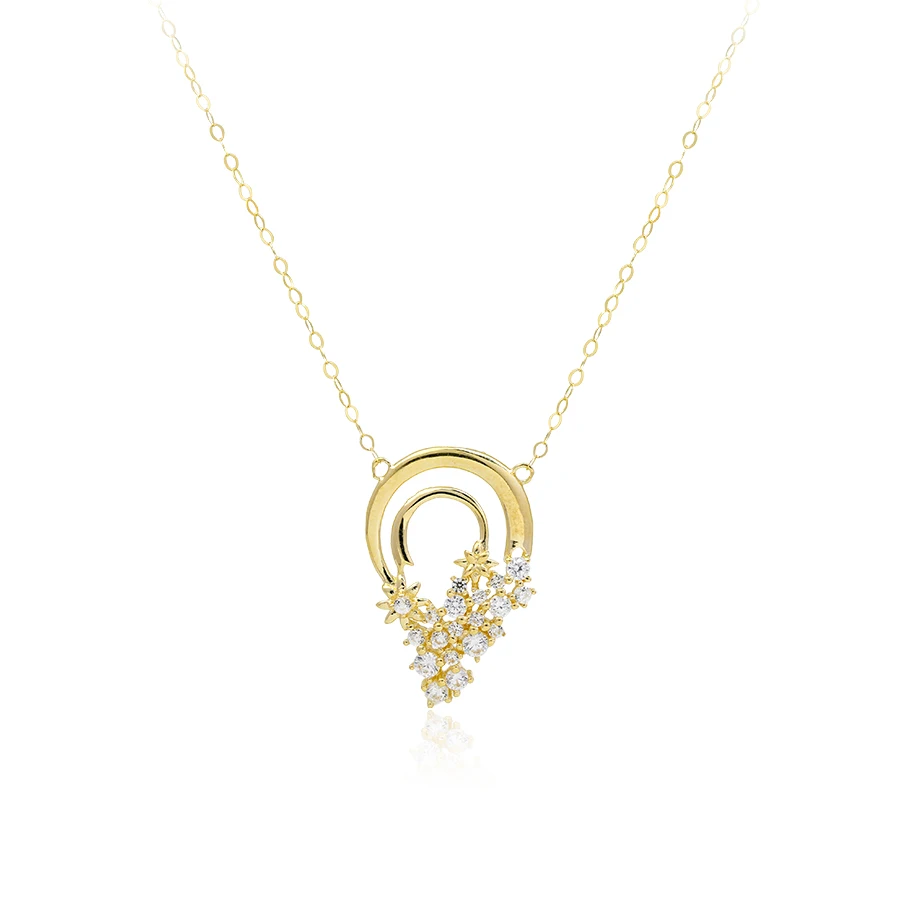 PCX 18k Solid real gold jewelry Women Fashion New Hot Sale Setting VVS Diamond Necklace Pendant for 18k Gold Necklace Chain