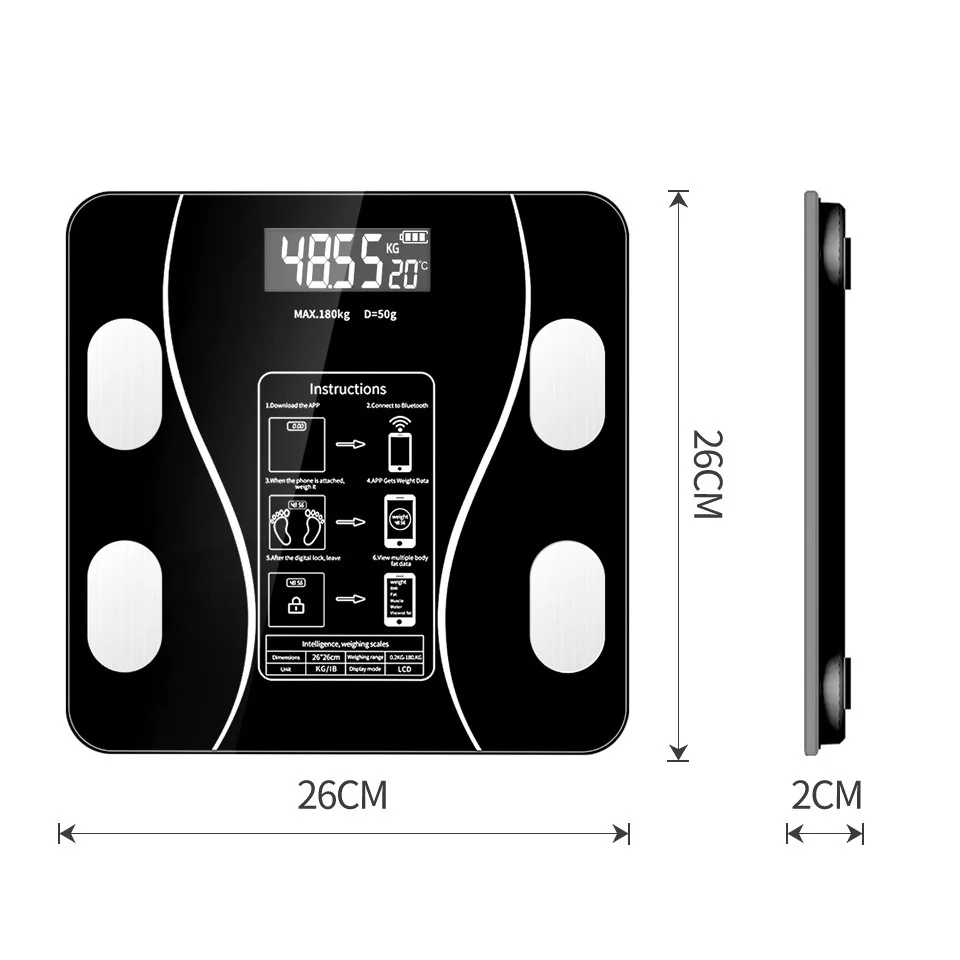 OEM CE Digital Body Weight Electronic Weigh Personal Scale Household Digital Smart Bathroom Scale