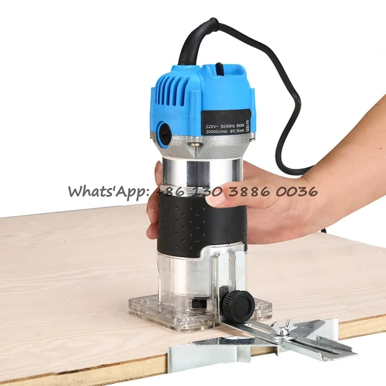 Manual Milling Machine 800W Woodworking Electric Trimmer 1/4 Shank Wood Milling Cutter for Wood Router Carving Machine