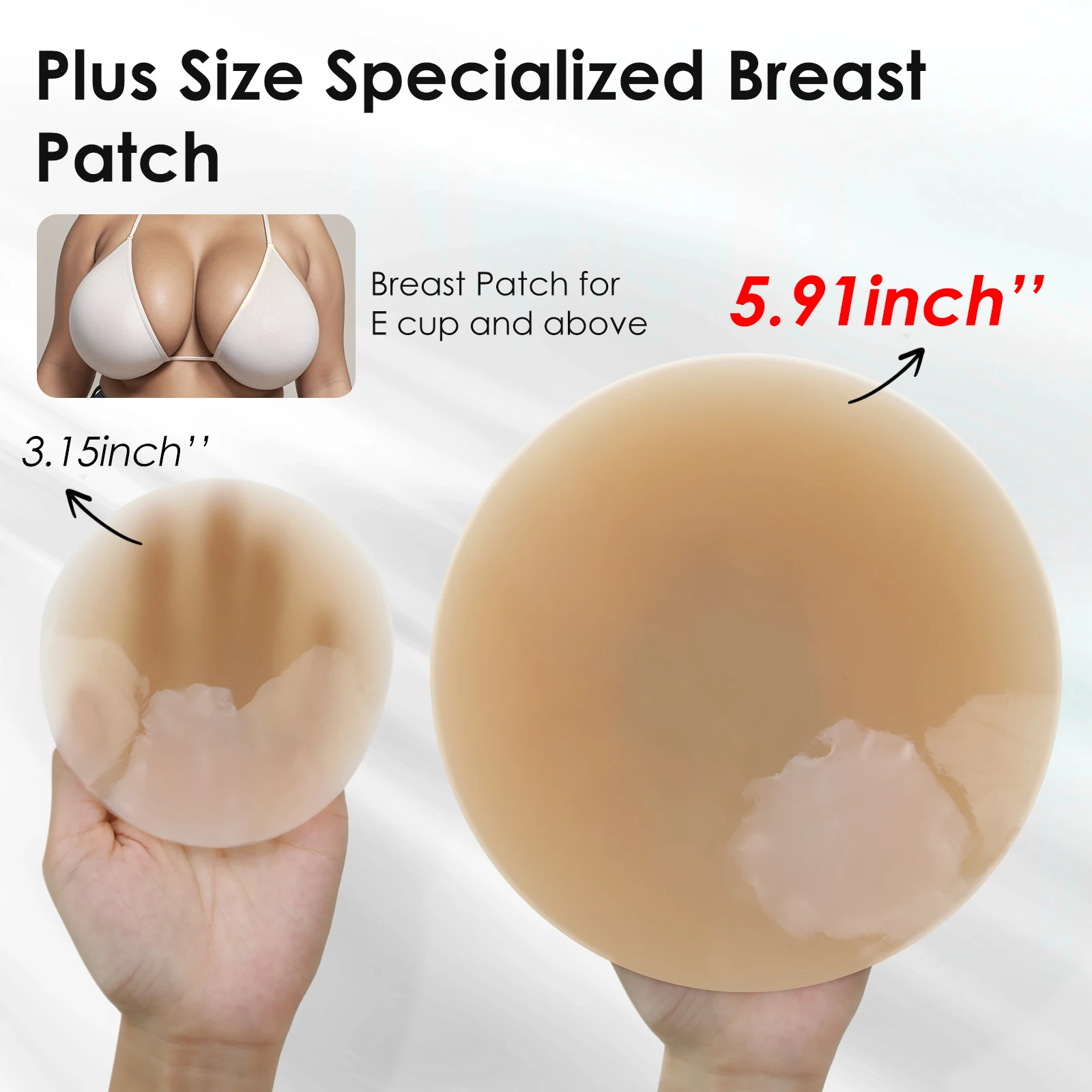 Plus Nipple Cover Soft Comfortable Silicone Breast Pasties Invisible Adhesive Stickers for Large Breasts Reusable Waterproof