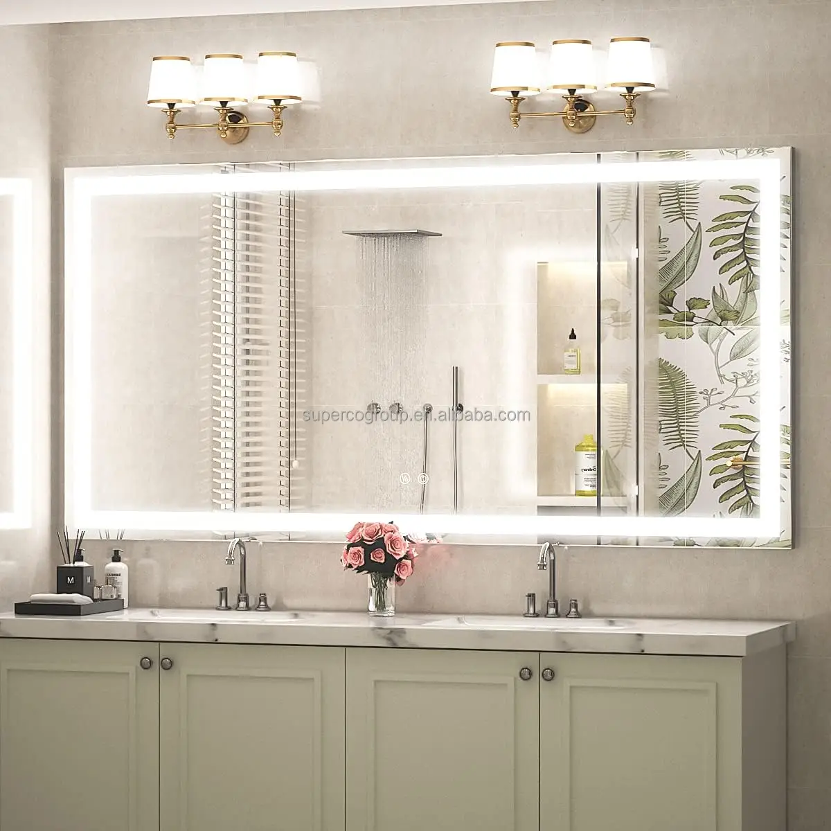 OEM ODM Salon Mirror Wall Mounted Touch Switch Screen Mirror with Light For Bathroom Bedroom Salon Smart Mirror