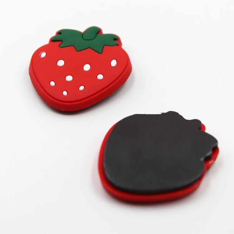 Factory Designer Promotional Product In Stock Creative Cartoon Strawberry Pvc Rubber Promotional Refrigerator Fridge Magnets