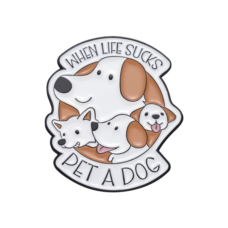 Pet Dog Series Fun English Letter Cartoon Brooch Accessories Coat Hat Personality Decoration