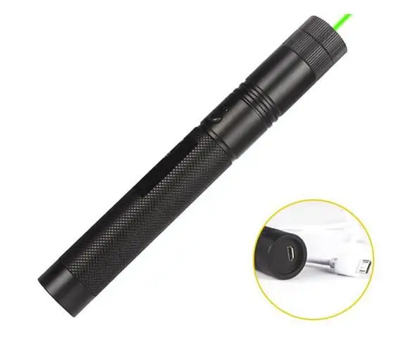 Military High Powerful Green Laser 303 Stars Cat Toy Flashlight USB Rechargeable Laser Pointer