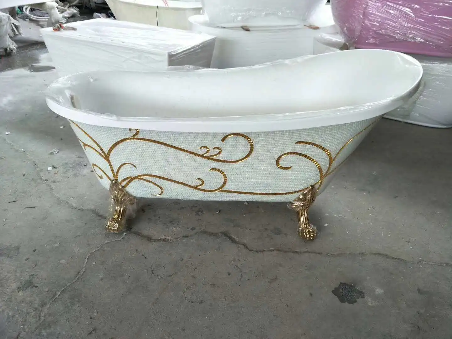 
Acrylic Cheap freestanding Beautiful Classic Bathtub with claw feet 