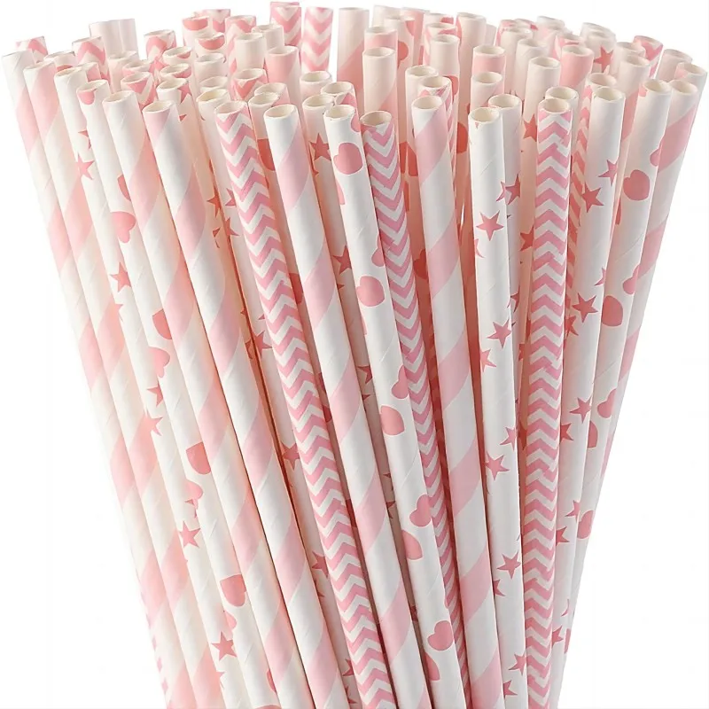 Atops custom made straws custom printed straws colorful stripes customized wrapped paper straws