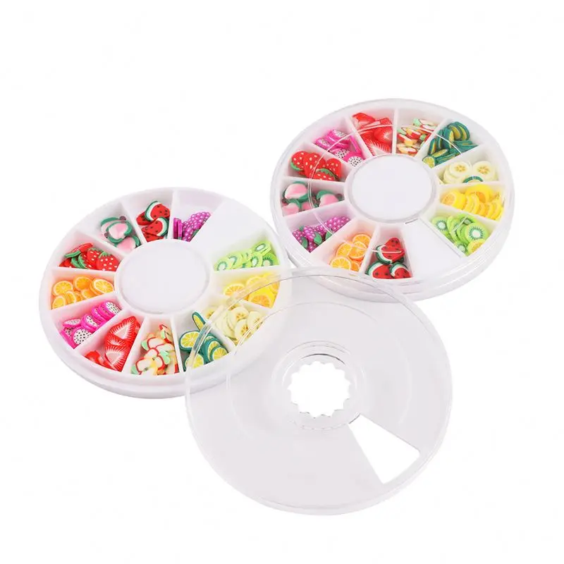 2024 Hot Style 3d Colorful Mixed Fruit Style Designs Kids Nail Nail Art Wholesale Supplies Jewelry Stone Gem Nail Decoration