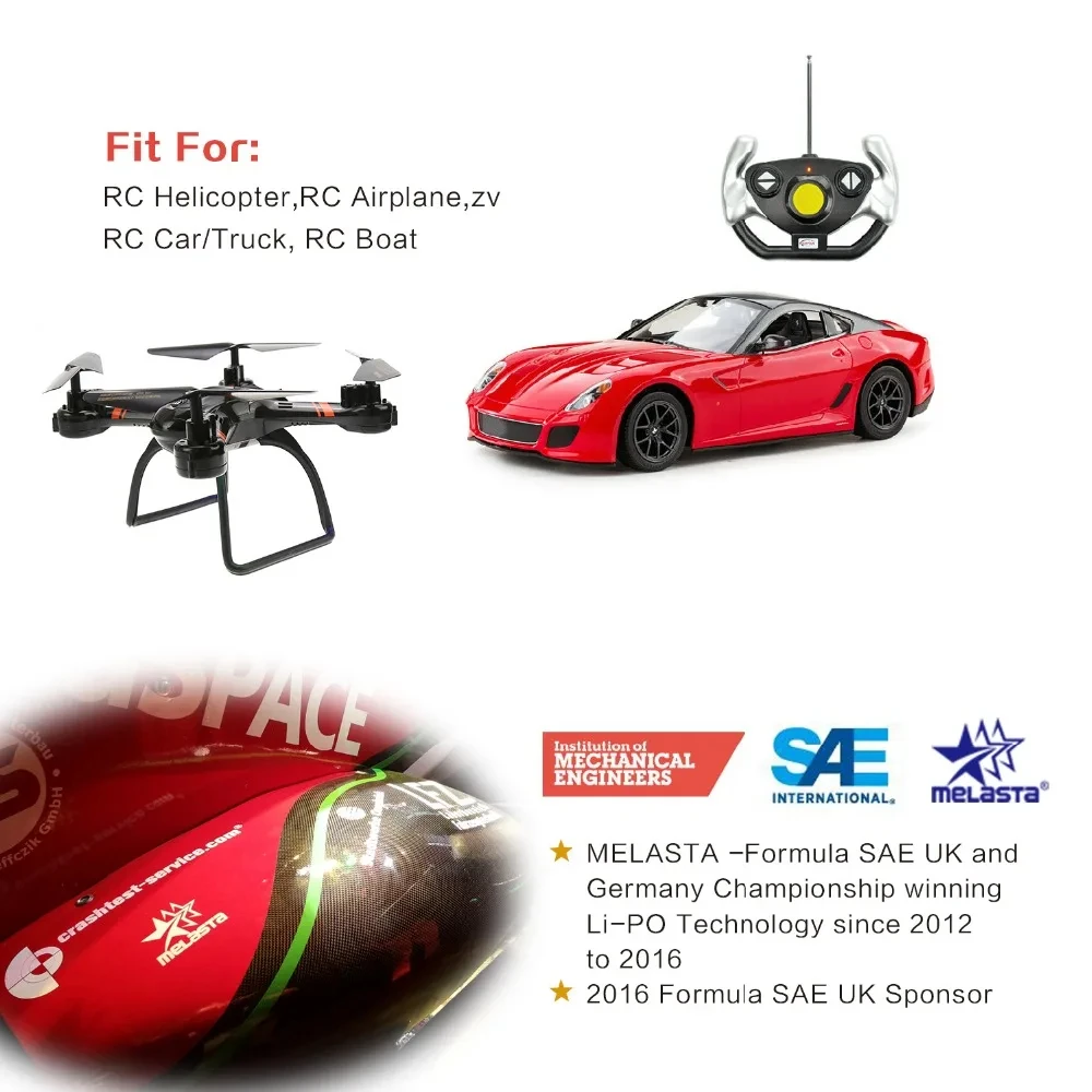 Melasta 1500mAh 11.1V 40C 3S  LiPo Battery Pack Deans -T Connector for RC Battery Racing Cars Aircraft & Helicopter,Rc car