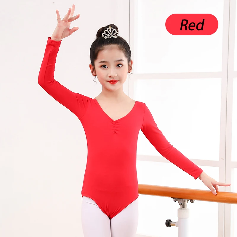 Wholesale LOng Sleeve competition yellow and white gradient ballroom dance Gymnastics Training Dance Pink Girls Ballet Leotards