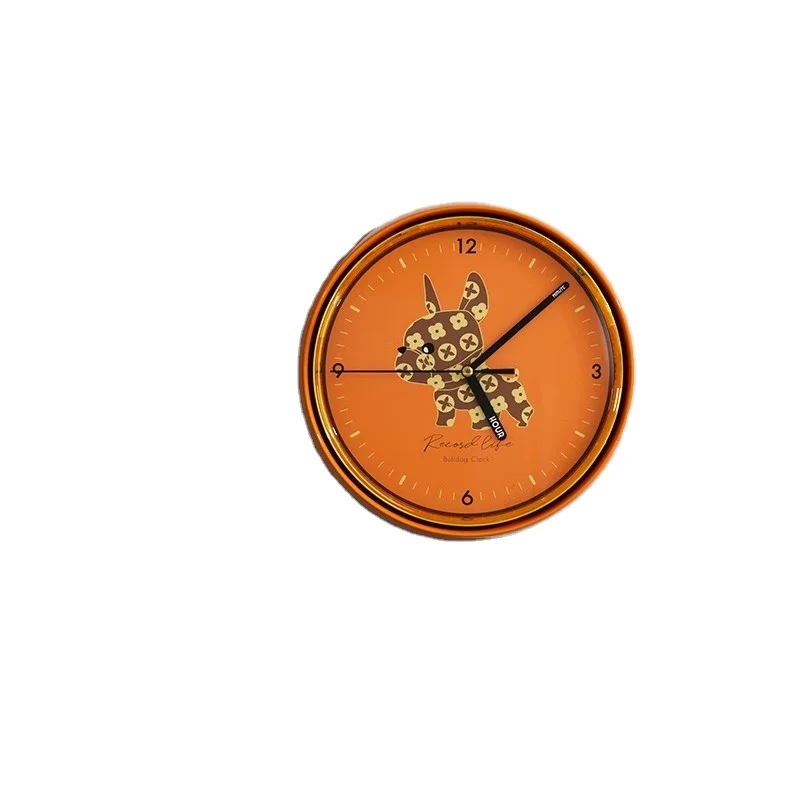 Net red pit bull 2 pack clocks wall clocks living room home fashion clocks creative non-punching modern silent