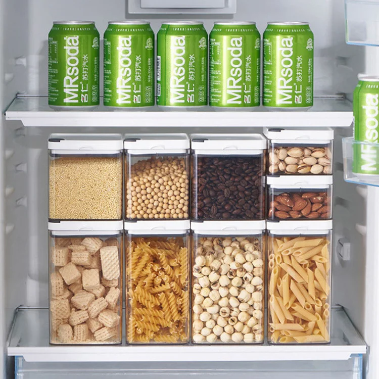 Grain storage cans airtight storage container fridge box plastic refrigerator organizer bins set for refrigerator