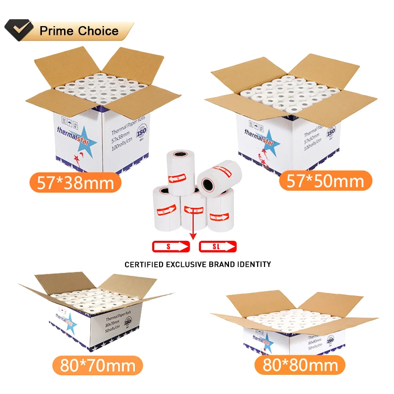 Factory Wholesale Price Cash Register Paper 50mm 57mm 80mm x80mm Custom Thermal Pos Receipt Paper Rolls for Supermarket