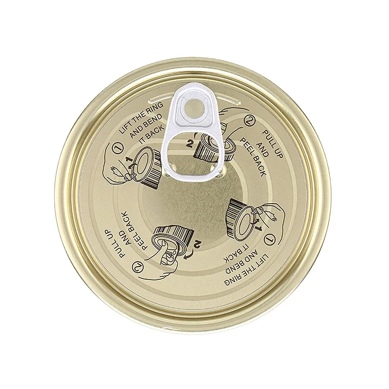 214 # 69.9mm  Tinplate / TFS easy open end round tin cans with easy open lid for canned fish can