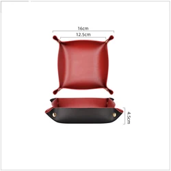 Living Room Porch Leather Storage Tray Leather Key Storage Box Desktop Debris Sorting Cosmetic Tray
