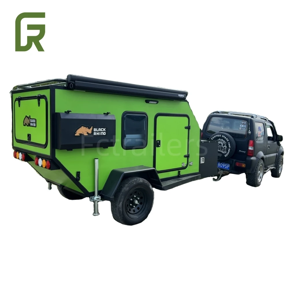 Fctrailer небольшой легкий RV караван для путешествий кемпер прицеп с верхней крышей палатка продажи дом на колесах