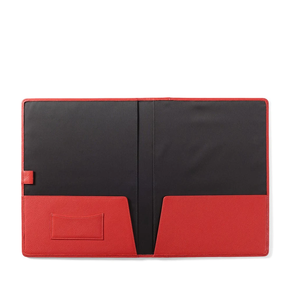 Custom File Folder With Pen Holder And Pocket PU Leather Meeting Document A4 File Folder