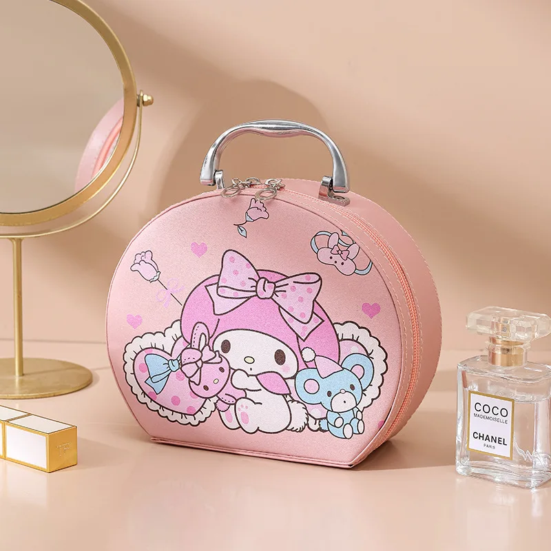 Sanrioed Handcarry Semi-circular Makeup Bag Skincare Products Storage Bag Waterproof Portable Cosmetic Case