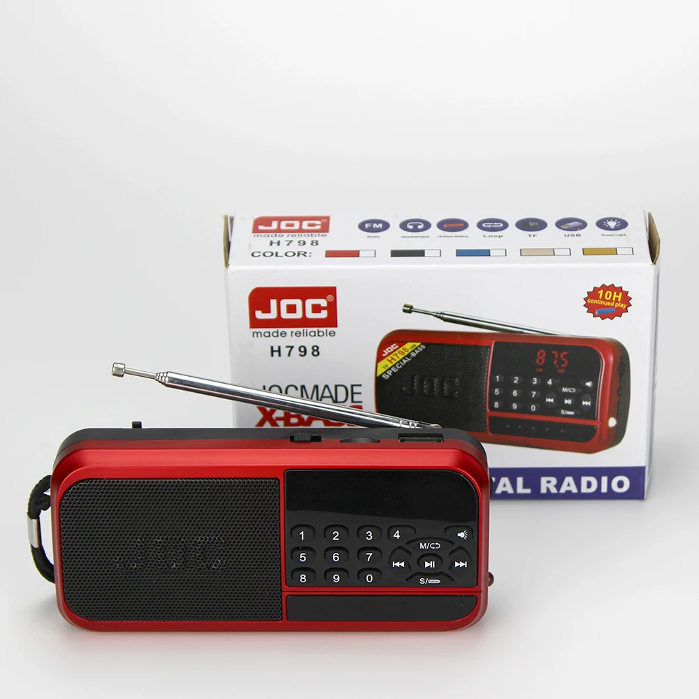 JOC H-798 mini portable digital usb speaker JOC radio fm radio speaker with USB/TF slot