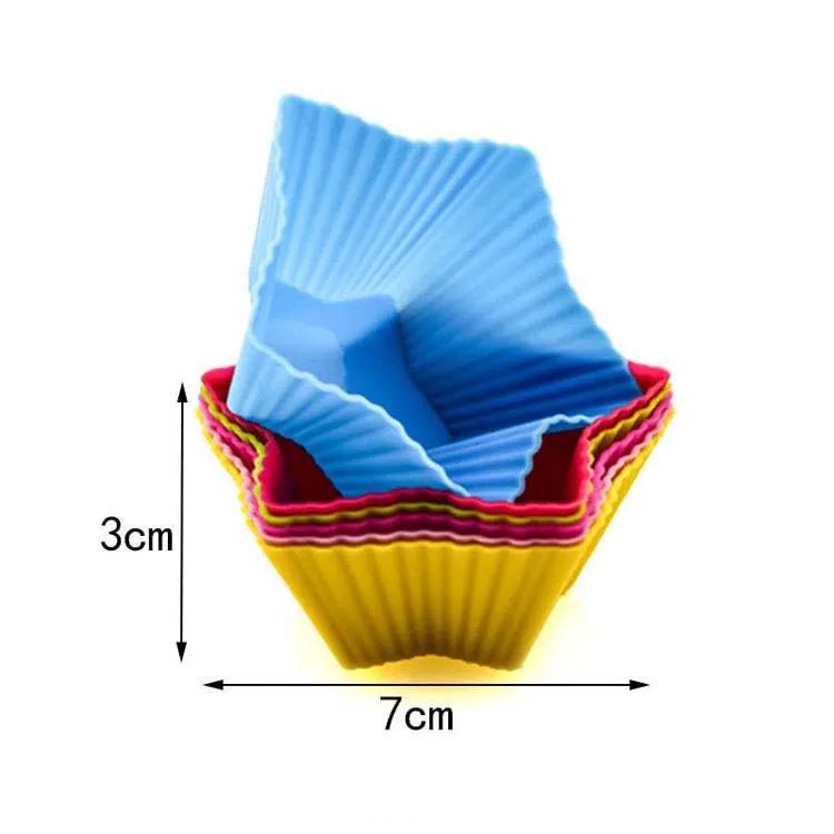 Reusable Multi-colors Silicone Muffin Cups 7cm Styles Non-Stick Baking Mold Cupcake Mold