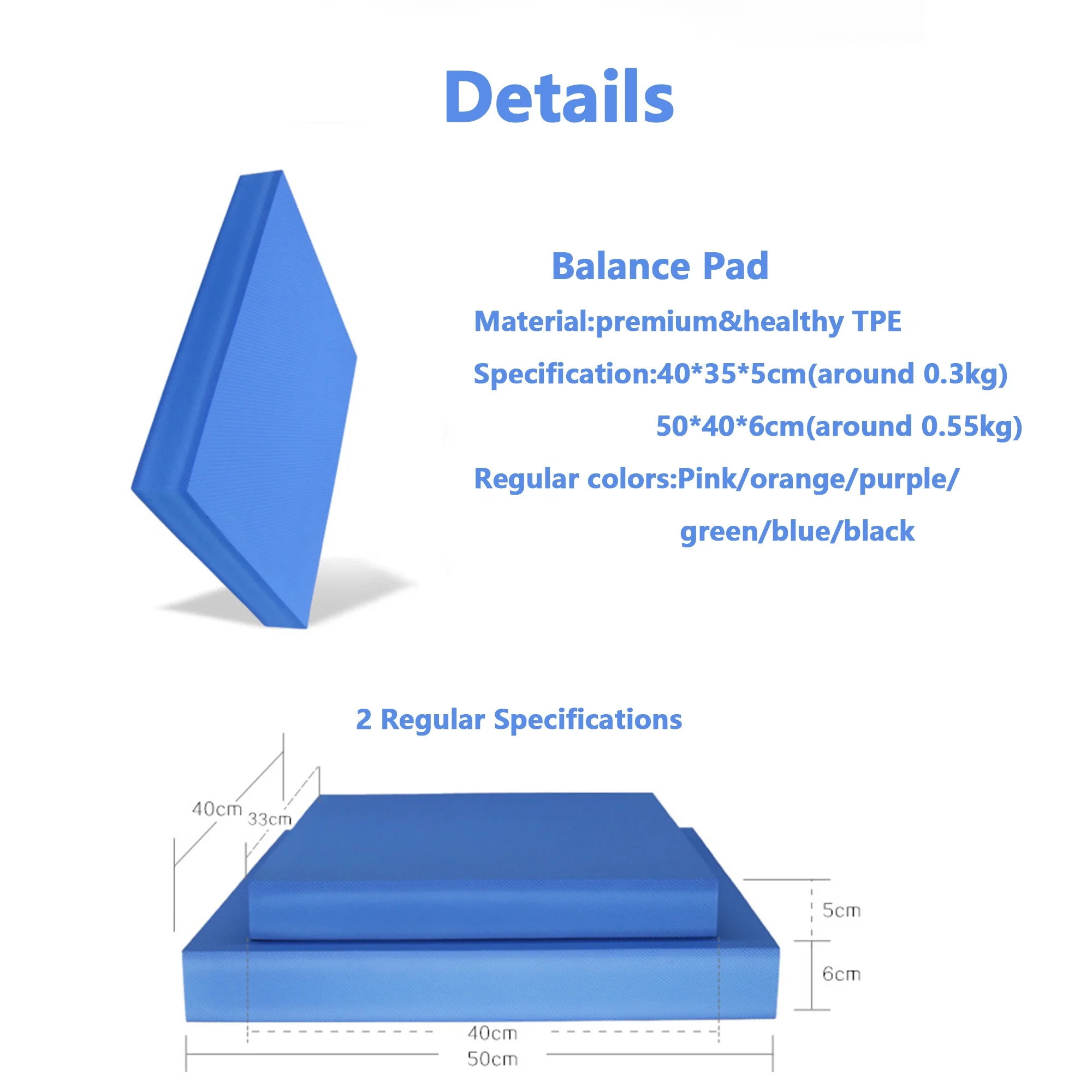 Eco-friendly Professional Fitness Exercise High Density TPE Yoga Balance Pad