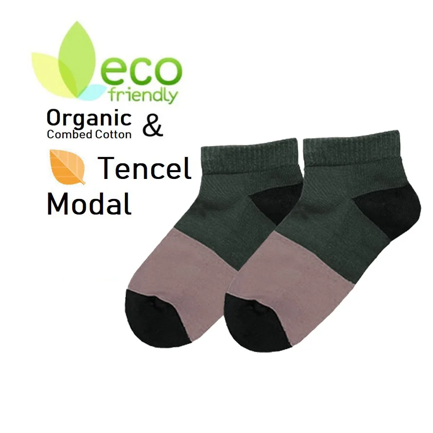 OEM Custom LogoTen cel Modal & Organic Combed Cotton Ankle Length  Eco-friendly Sustainability Socks
