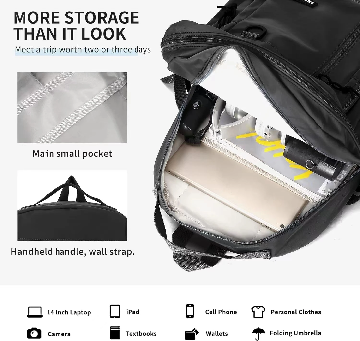 2024 Hot Sale Lightweight Casual Daypack College Laptop Backpack for Men Women Water Resistant Travel Sports Bag