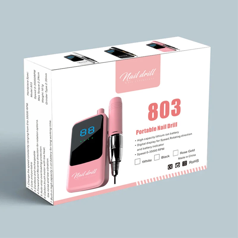 Electric Nail Polisher for Acrylic Nails Drill Machine 35000rpm Professional Cordless Brushless Nail Drill Machine