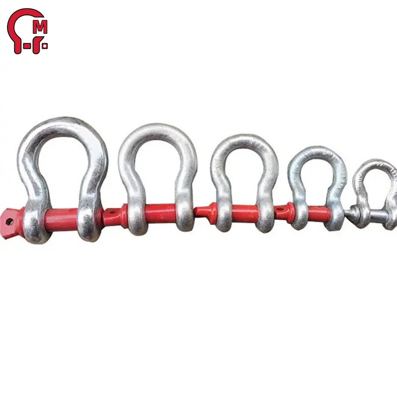 HLM G210 Us Type Screw Pin Lifting 3/4 D Shackle Carbon Steel Forged Anchor Chain Marine G210 Bow Shackle