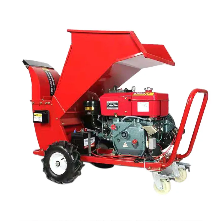 Wood Crusher Chipper Machine With 15Hp Loncin Electric Start Gasoline Engine