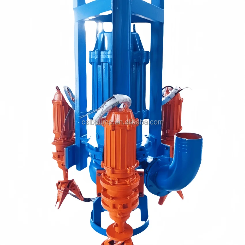 Sludge sewage sand suction pump, high flow vertical submersible slurry pump with agitator