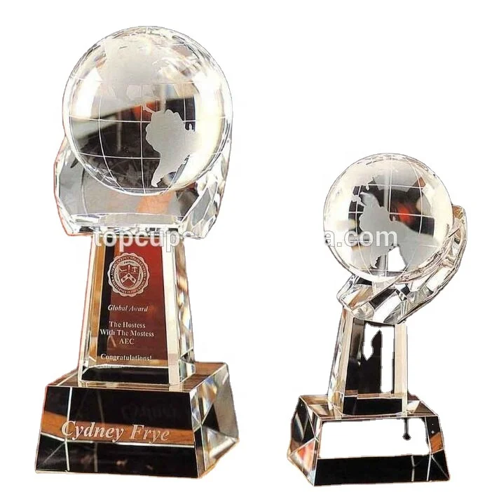 Crystal globe trophy