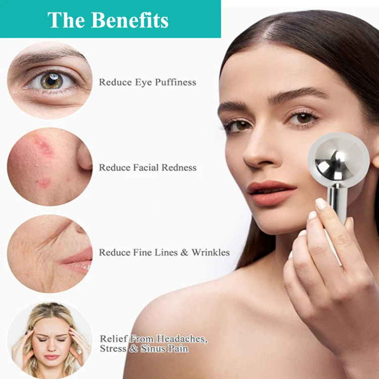 Stainless Steel Ice globe Magic Cooling Beauty Unbreakable Cryo Stick Ice Globes for Facial