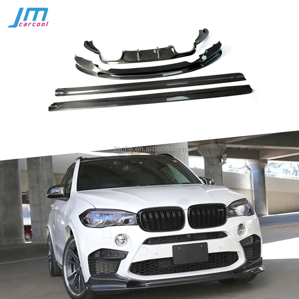 Carbon Fiber Front Bumper Lip Rear Diffuser Spoiler Side Skirts For BMW F85 F86 X5M X6M 2015-2018 3D Style Body Kit