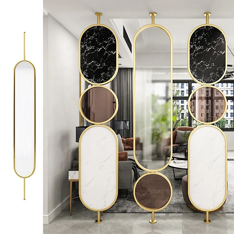 
New Fashion Trends Stainless Steel Frame With Acrylic Glass Partition Wall Dividers Glass Room Divider 