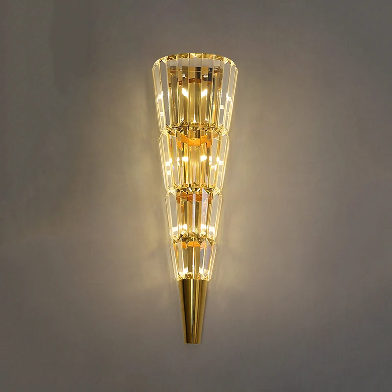 Elegant long crystal wall lamp Indoor decorative gold wall sconces LT-32338