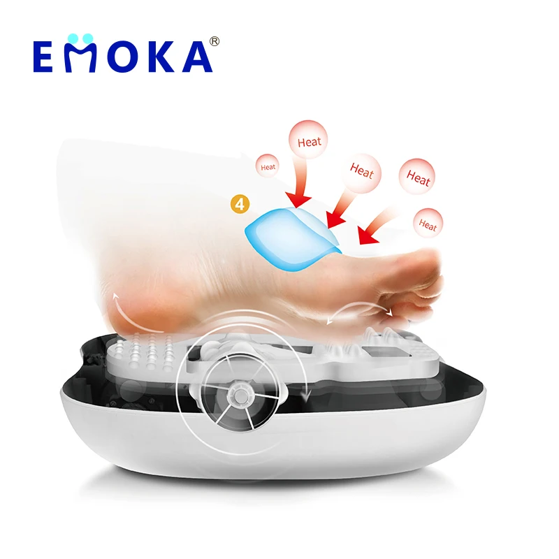 Air Compress Acupressure Emoka Multi-function Electric Vibrating Feet Massage Deluxe Shiatsu Foot Massager with Heat ABS 30W