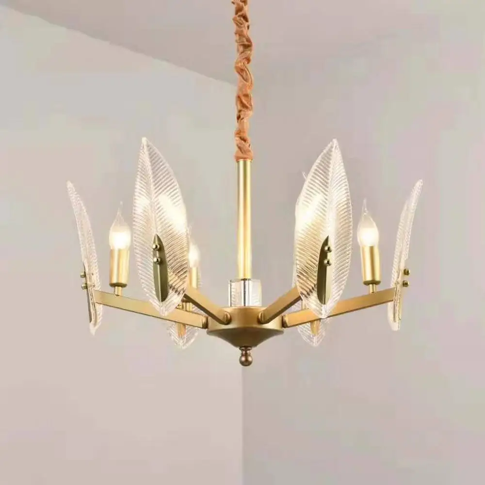 New Design Leaves Chandelier Glass Shape Pendant Lamp