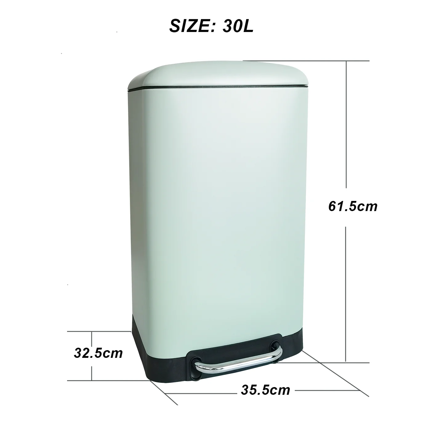 Rectangular Trash Can Removable Plastic Inner Bucket Soft Close Slim Foot Pedal Garbage Container Bin With Lid