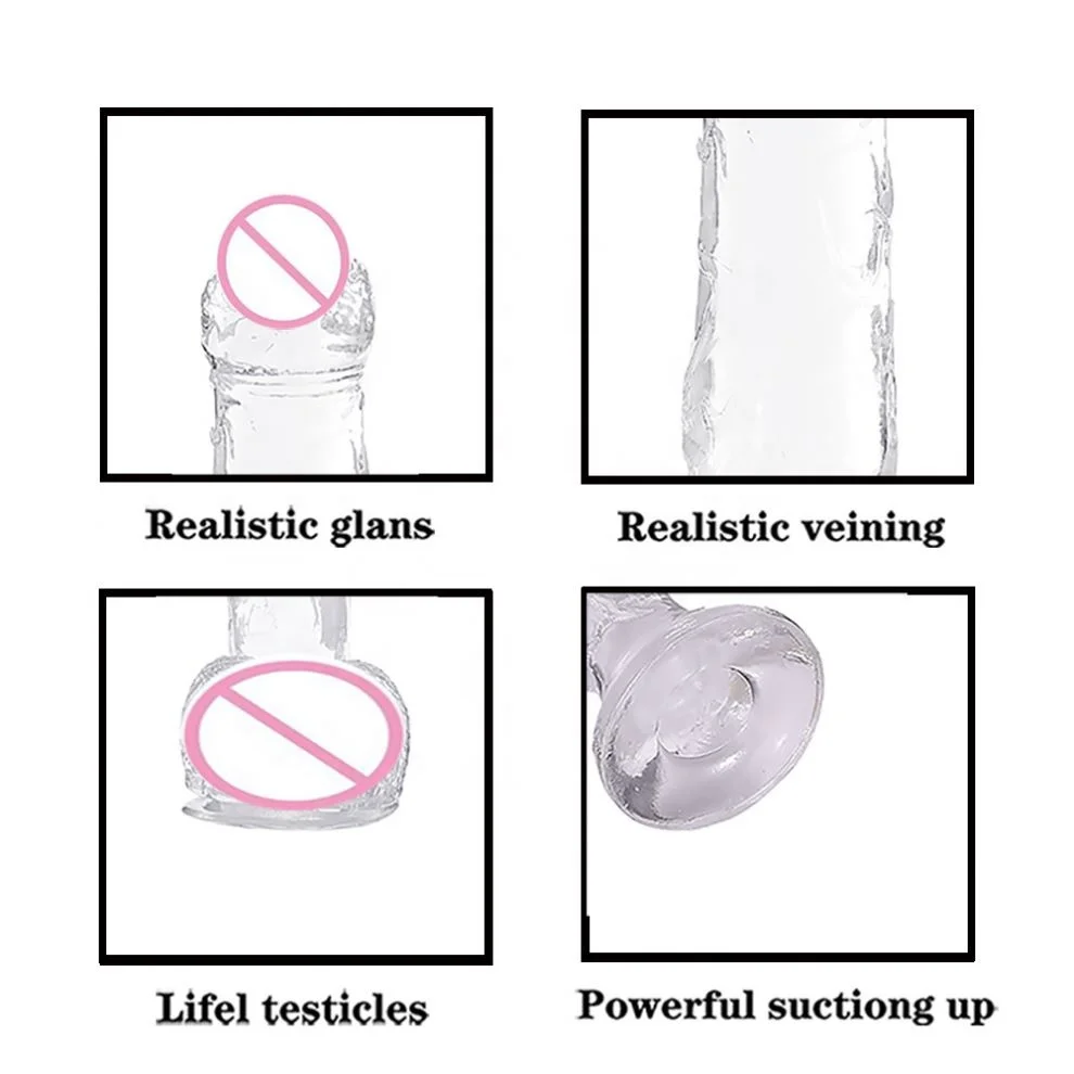 Wholesale Price Bulk Big Soft Strap On Crystal Cock Penis Sex Toys Male Female Anal Huge Realistic Crystal Silicone Women Dildos