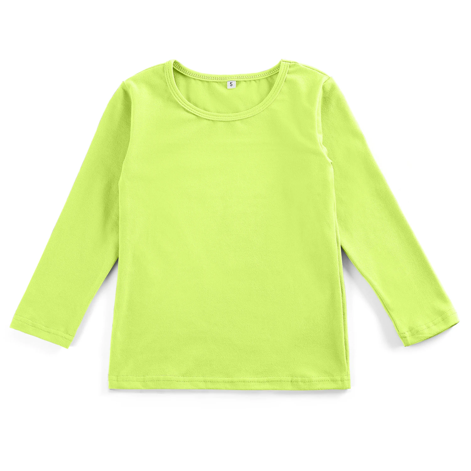 Low m oq  spring fall toddler  girl long  sleeve candy color  blank shirts kids  girl custom embroidery cotton  top tee