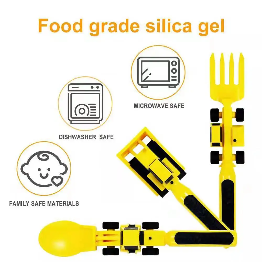 New Arrival Wholesale Tableware Utensils for Kids BPA Free Portable Unbreakable Cute Toddler Feeding Forks and Spoons Set